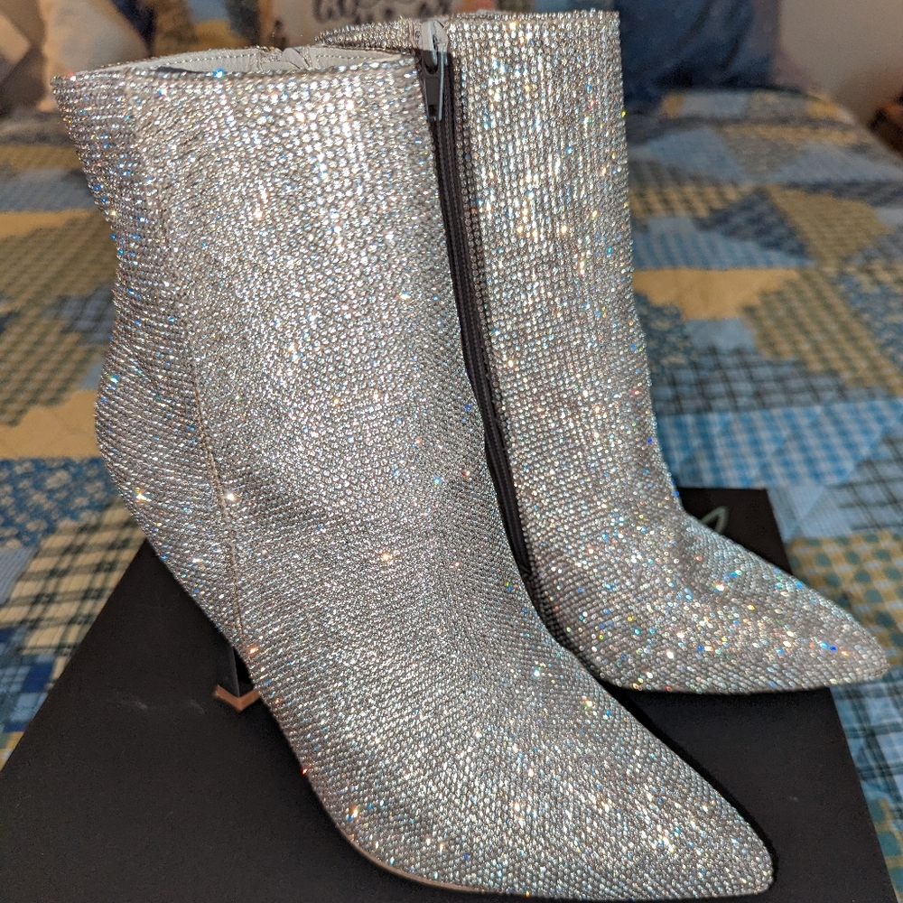 Madden Girl Zavier rhinestone sparkle booties